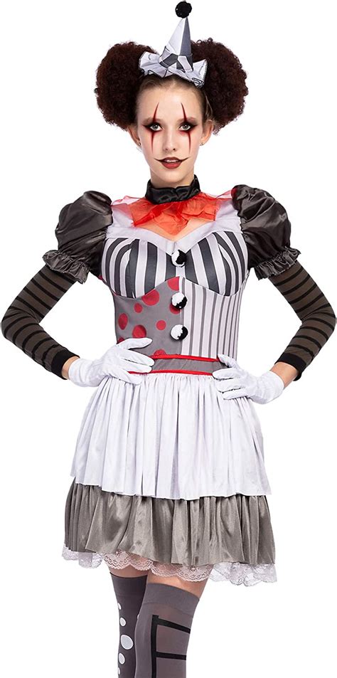 Halloween Creepy Evil Scary Clown Costume For Women Large Amazonca Clothing Shoes