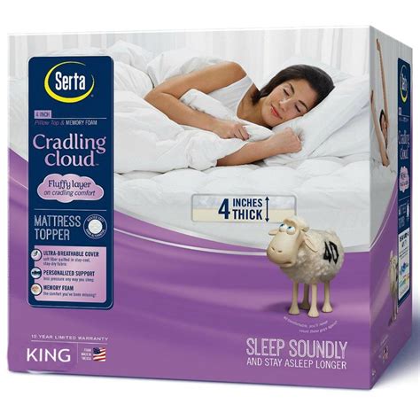 In this episode i take a look at a 3 inch 4 pound density. Serta 4-inch Cradling Cloud Memory Foam Mattress Topper ...