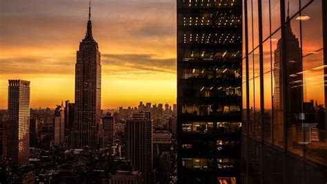 2560x1440 Skyscrapers Building Sunset 1440p Resolution Wallpaper Hd