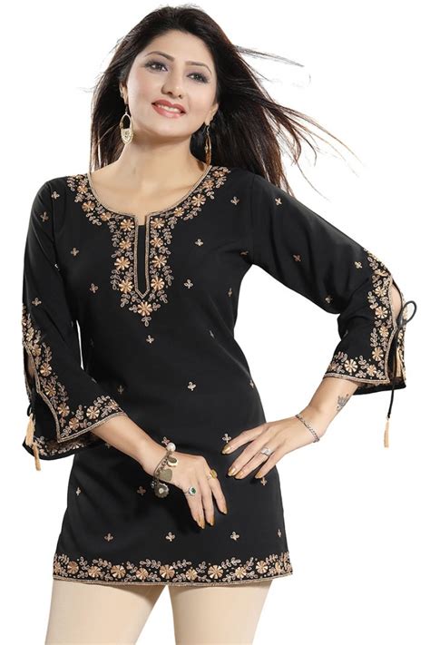 Gracefully Black Alluring Indian Designer Kurti Tunic