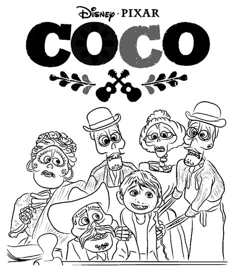 Disney Pixar Coco Coloring Page Free Printable Coloring Pages