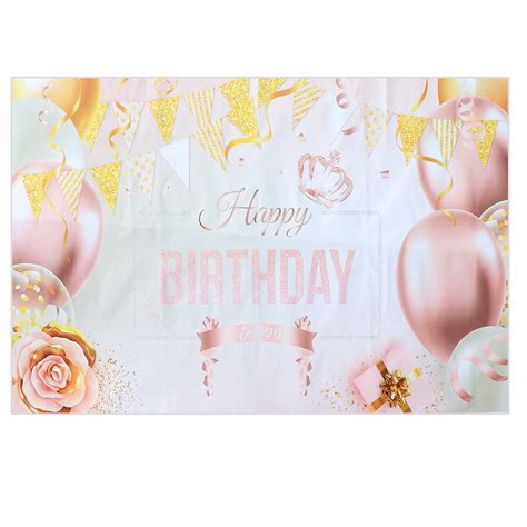 Buy Happy Birthday Decorations Banner Large Rose Gold Balloons Backdrop