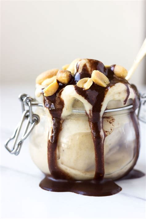 Banana Peanut Butter Nice Cream With A Chocolate Sauce That S Super