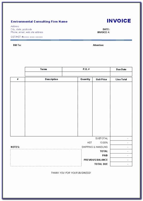 Painting Invoice Template Word