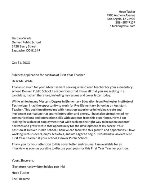 18 Best Teaching Cover Letter Examples