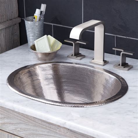 Cameo Brushed Nickel Undermount Drop In Oval Bathroom Sink Brushed Nickel 817315010378 Ebay