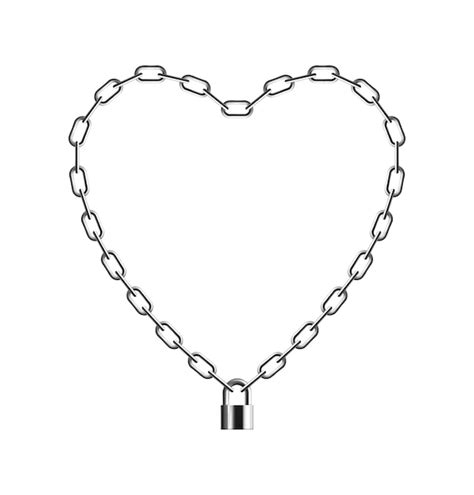 Free Vector Metal Chain Frame Realistic Composition Of Heart Shaped