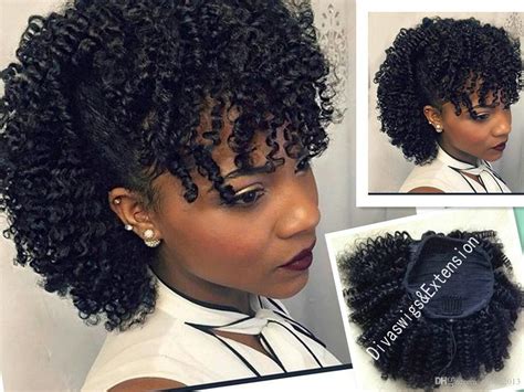100 Human Hair Kinky Curly Drawstring Ponytail For Black