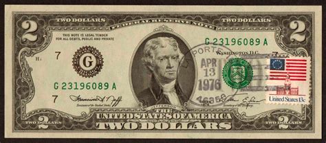 Set Of Four Uncirculated 1976 Bicentennial 2 Dollar Bills With