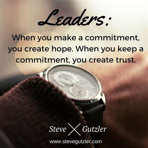 Commitments Leaders Receive Trust When They Keep Their Commitments