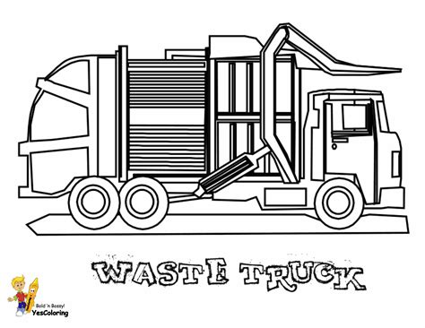 This truck coloring page features a humongous big rig in a rush to get to its next destination. Grimy Garbage Truck Coloring Page | Free| Construction ...