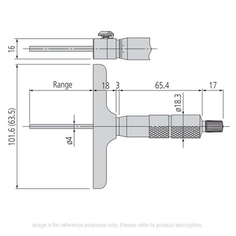 0 150mm Mitutoyo 129 116 Interchangeable Rod Depth Micrometer Gauge