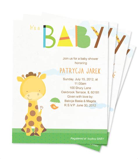 baby shower card templates  samples examples