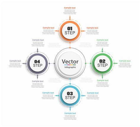 Diagrama De Círculo Infográfico Com Etapas Vetor Premium