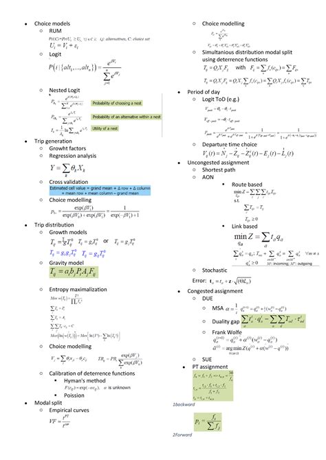 Formula Sheet Warning Tt Undefined Function 32 • Choice Models O