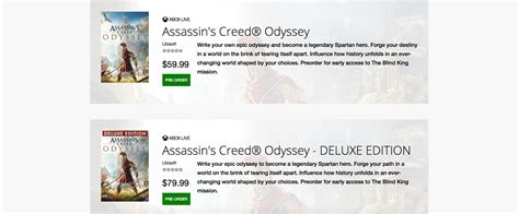 Assassin S Creed Odyssey Four Pre Order Versions Available On Xbox One