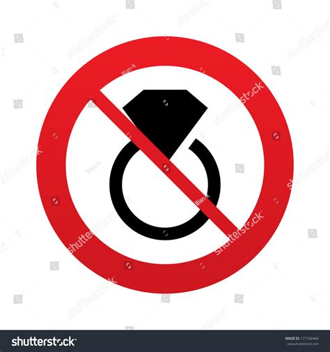 No Jewelry Sign Icon Ring Diamond Stock Illustration 177166469