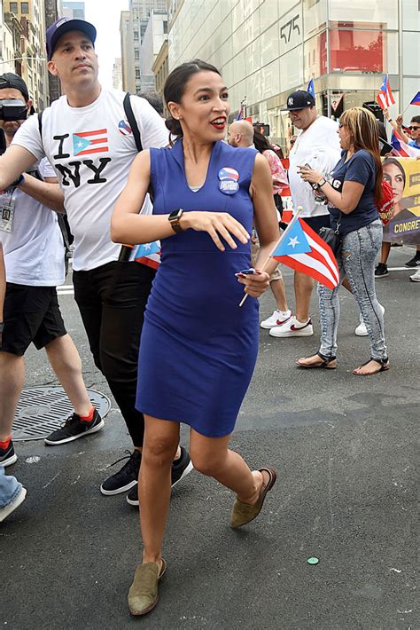 Alexandria Ocasio Cortez Walks In Puerto Rican Day Parade In Flats