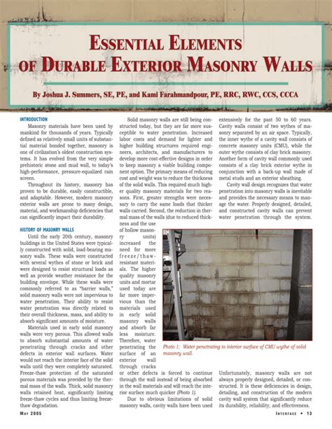 Essential Elements Of Durable Exterior Masonry Walls