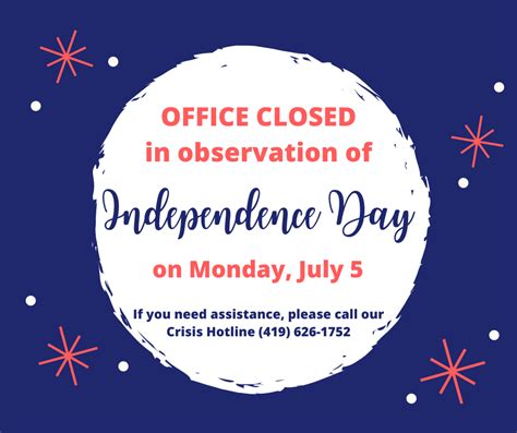 Office Closed Independence Day Erie County Board Of Developmental Disabilities