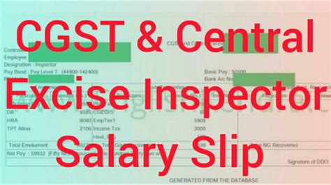 Excise Inspector Salary Slip Central Excise Inspector Salary Income