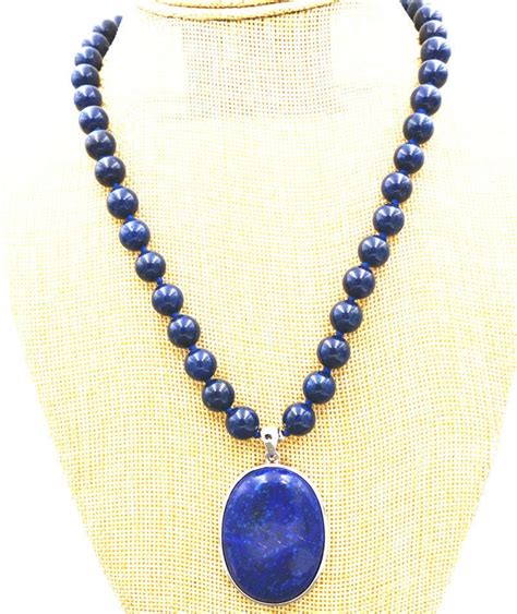 Women T Word Love Real Beautiful 10mm Blue Lapis Lazuli Beads