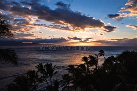 Sunset At Kaanapali Maui Stock Image Image Of Twilight 111810445