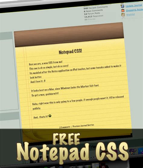 Free Notepad Css By Spud100 On Deviantart