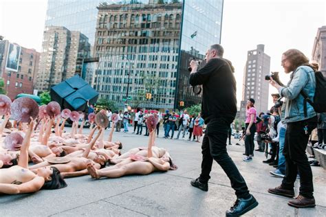 Spencer Tunick Stages A Mass Nude Photo Shoot Outside Facebook HQ To