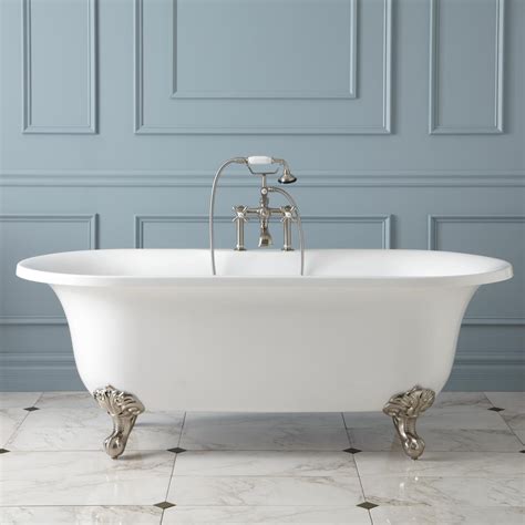 Find a large selection of vintage cast iron, acrylic and copper soaking tubs with claw feet. 68" Aislin Acrylic Clawfoot Tub - Imperial Feet - Bathroom
