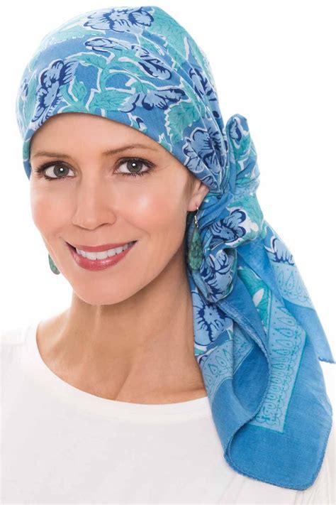 Cotton Scarf Woodblock Head Scarves Cancer Patients