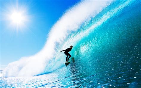Download Wallpapers Surfer 4k Ocean Waves Summer Extreme Surfing