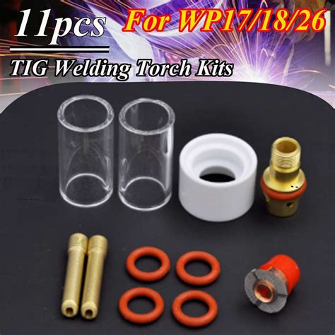 3 2mm 1 8 11Pcs TIG Welding Torch Stubby Gas Lens Cup Kit Accessories