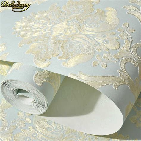 Beibehang 53x300cm Embossed Flowers Non Woven Self Adhesive Wallpapers