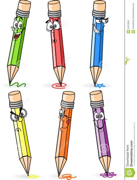 Over 70% new & buy it now; Crayons D'école De Dessin Animé, Vecteur Illustration de ...