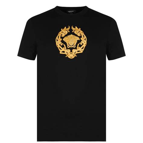 Versace Embroidered Medusa T Shirt Men Regular Fit T Shirts