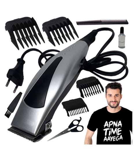 Q Mens Waterproof Corded Hair Clipper Beard Trimmer Gray And Black
