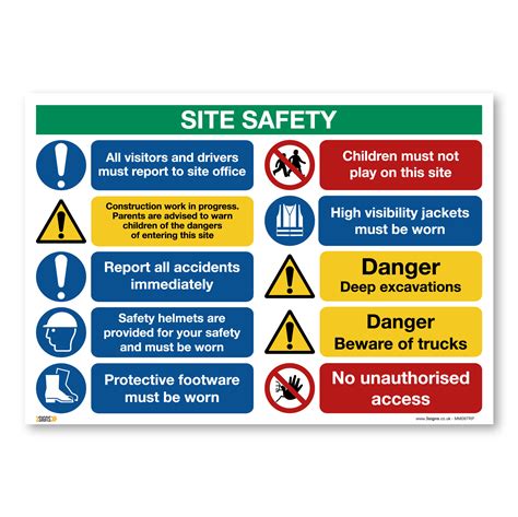 Multi Message Construction Site Safety Sign