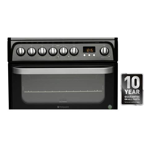 Grade A2 Hotpoint Hud61ks Ultima 60cm Double Oven Dual Fuel Cooker