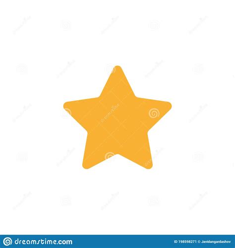 Yellow Star Icon Vector Classic Rank Isolated Trendy Flat Favorite