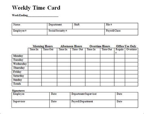 Over 286 free timecard templates that you can download and print. Free Time Card Template - emmamcintyrephotography.com