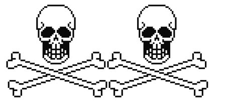 2 Skull And Crossbones Pixel Art Maker