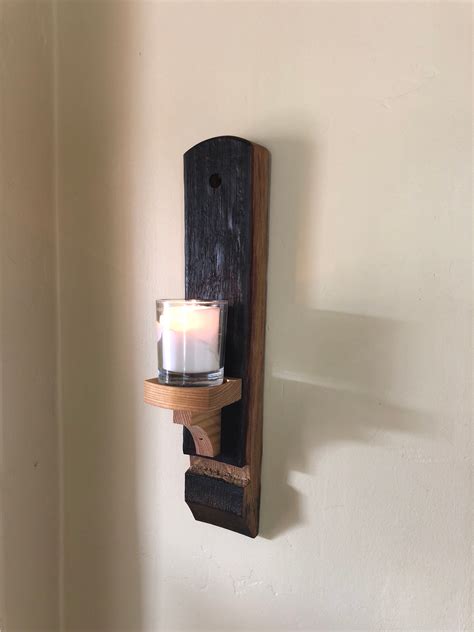 Candle Holder Wall Sconce Made From A Wine Barrel Gothic Home