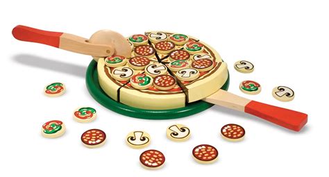 Melissa And Doug Pizza Party Wooden Play Food Set With 54 Toppings