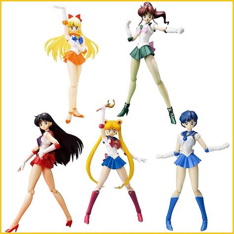 Sailor Moon 5pcslot Mars Jupiter Venus Pvc Action Figures Set Cute Japan Anime Colletible Model