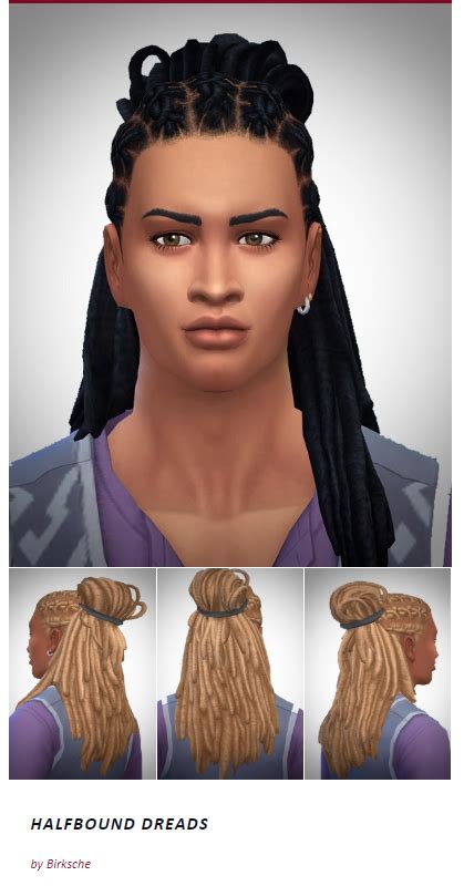 Halfbound Dreads Sims Hair Sims 4 Afro Hair Sims 4 Hair Male