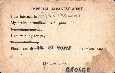 my father s pow prisoner of war letters home he was taken prisoner by the japanese at the
