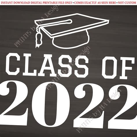 Class of 2022 Sign, High School Graduation in 2022, PRINTABLE 8x10
