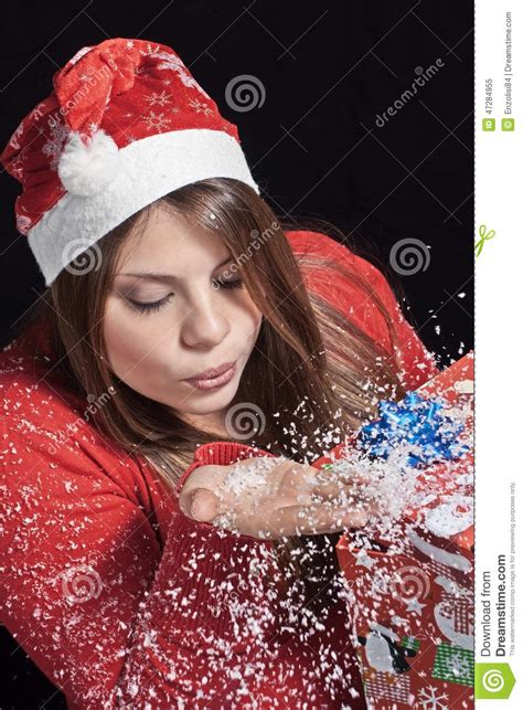 Girl Playing With Snow Stock Image Image Of Snow Black 47284955
