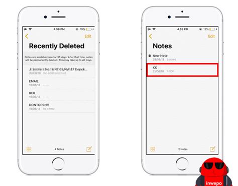 Cara Mengembalikan Catatan / Notes yang Terhapus di iPhone